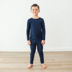 Long Sleeve Pajamas in Navy