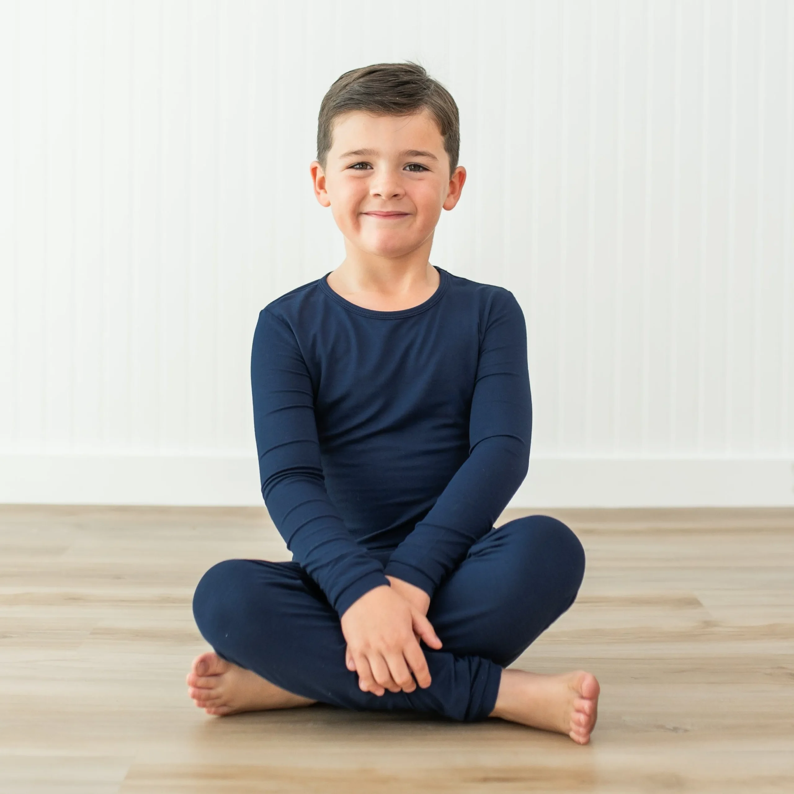 Long Sleeve Pajamas in Navy