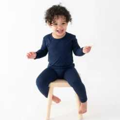 Long Sleeve Pajamas in Navy