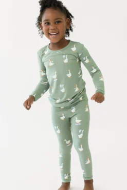 Long Sleeve Pajamas in Silly Goose