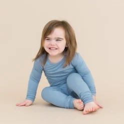 Long Sleeve Pajamas in Slate