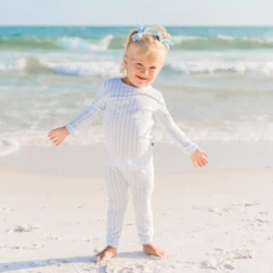 Long Sleeve Pajamas in Small Mist Stripe