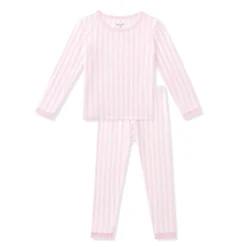 Long Sleeve Pajamas in Small Sakura Stripe