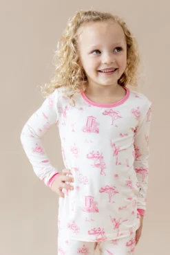 Long Sleeve Pajamas in Toile Ballet