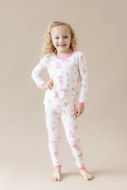 Long Sleeve Pajamas in Toile Ballet