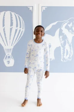 Long Sleeve Pajamas in Toile Safari