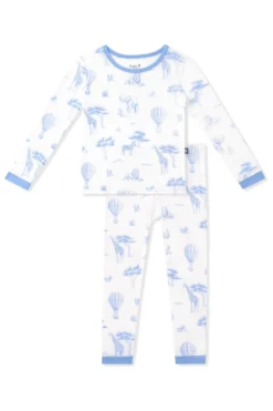 Long Sleeve Pajamas in Toile Safari