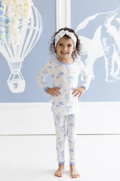 Long Sleeve Pajamas in Toile Safari