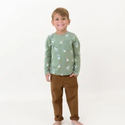 Long Sleeve Toddler Crew Neck Tee in Silly Goose