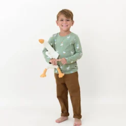 Long Sleeve Toddler Crew Neck Tee in Silly Goose