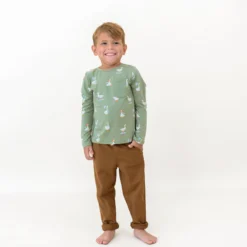 Long Sleeve Toddler Crew Neck Tee in Silly Goose