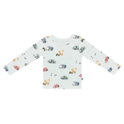 Long Sleeve Toddler Crew Neck Tee in City Vehicles
