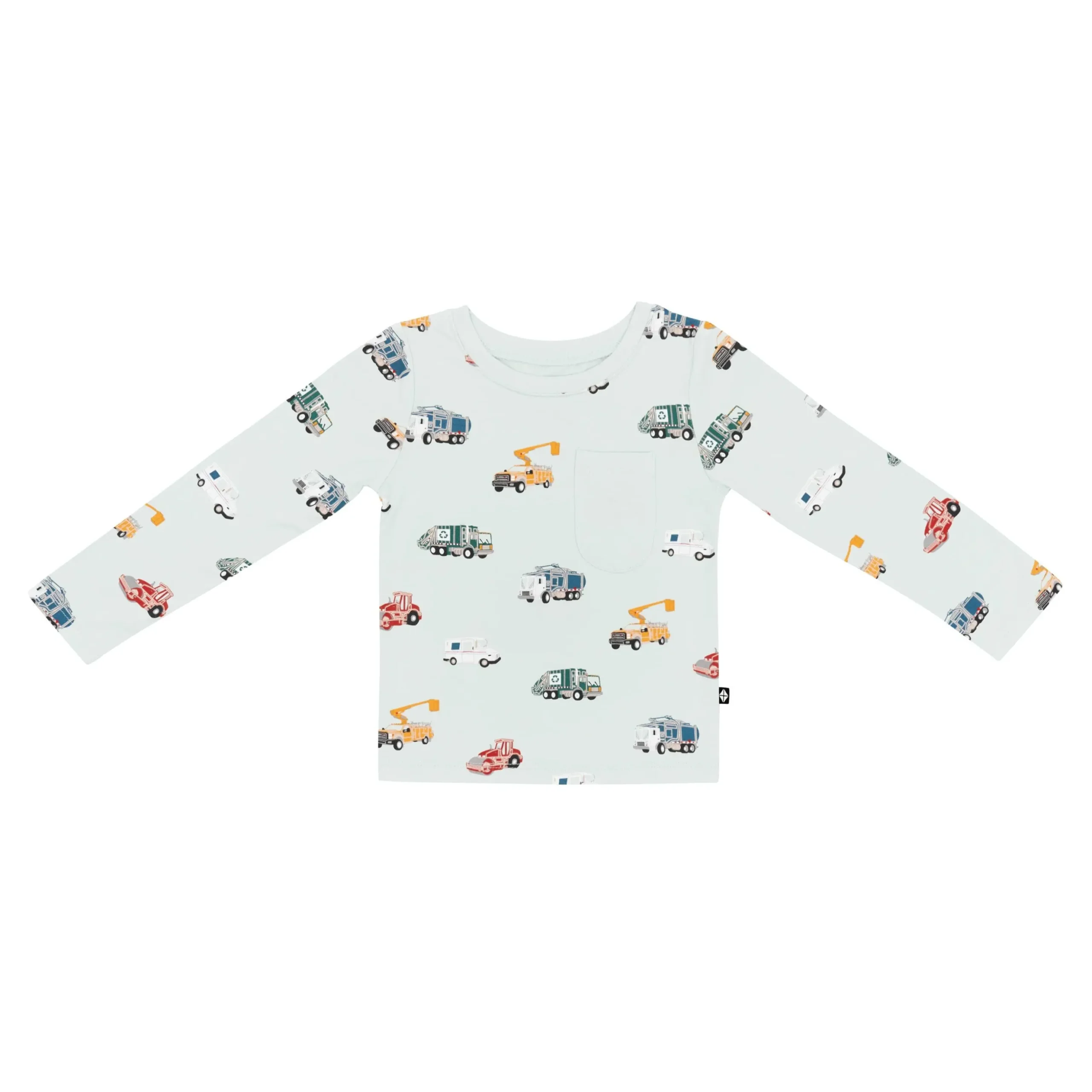 Long Sleeve Toddler Crew Neck Tee in City Vehicles