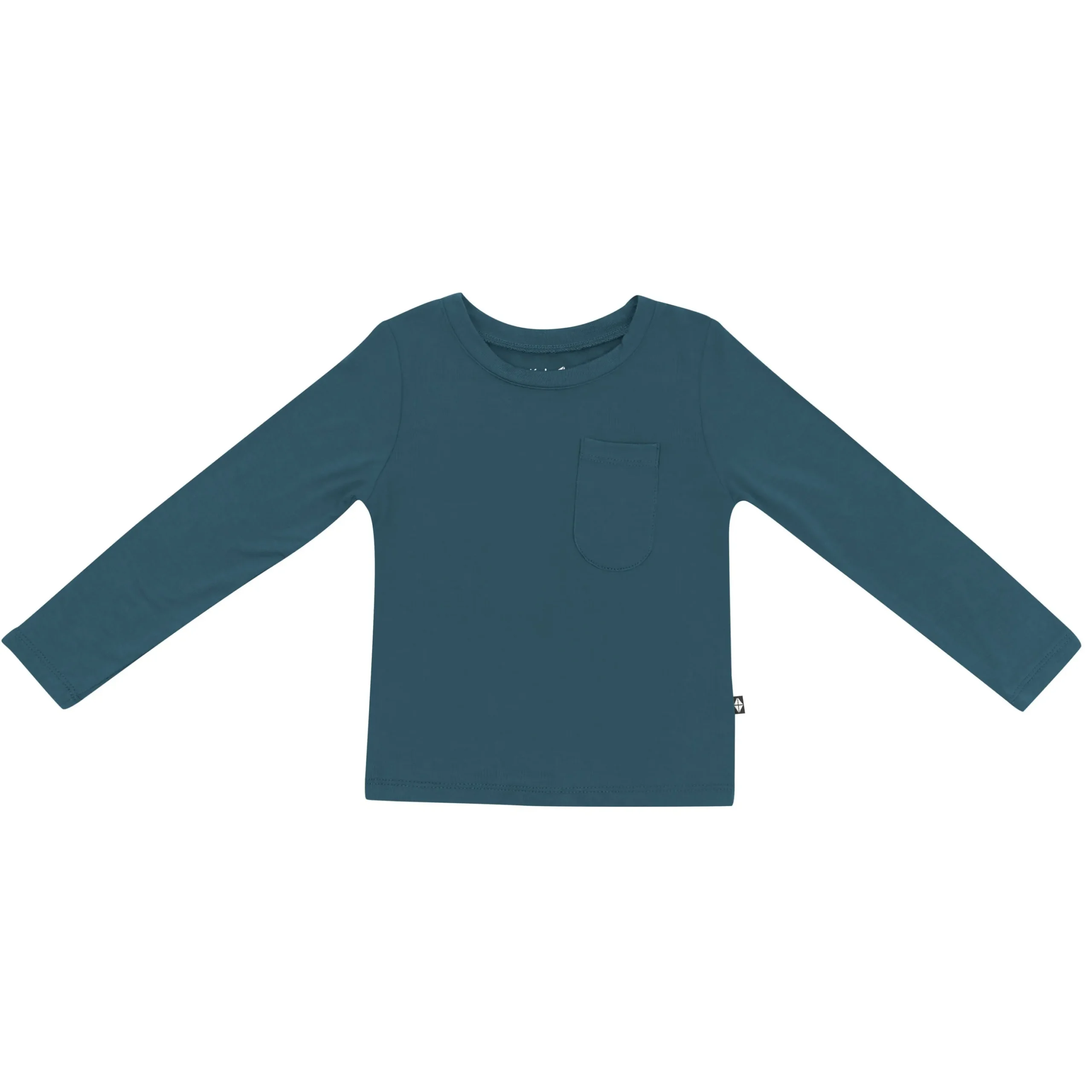 Long Sleeve Toddler Crew Neck Tee in Atlantic