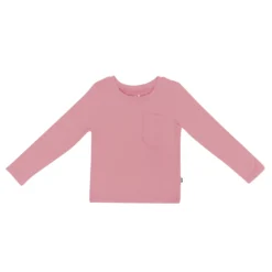 Long Sleeve Toddler Crew Neck Tee in Apple Blossom
