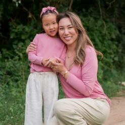 Long Sleeve Toddler Crew Neck Tee in Apple Blossom