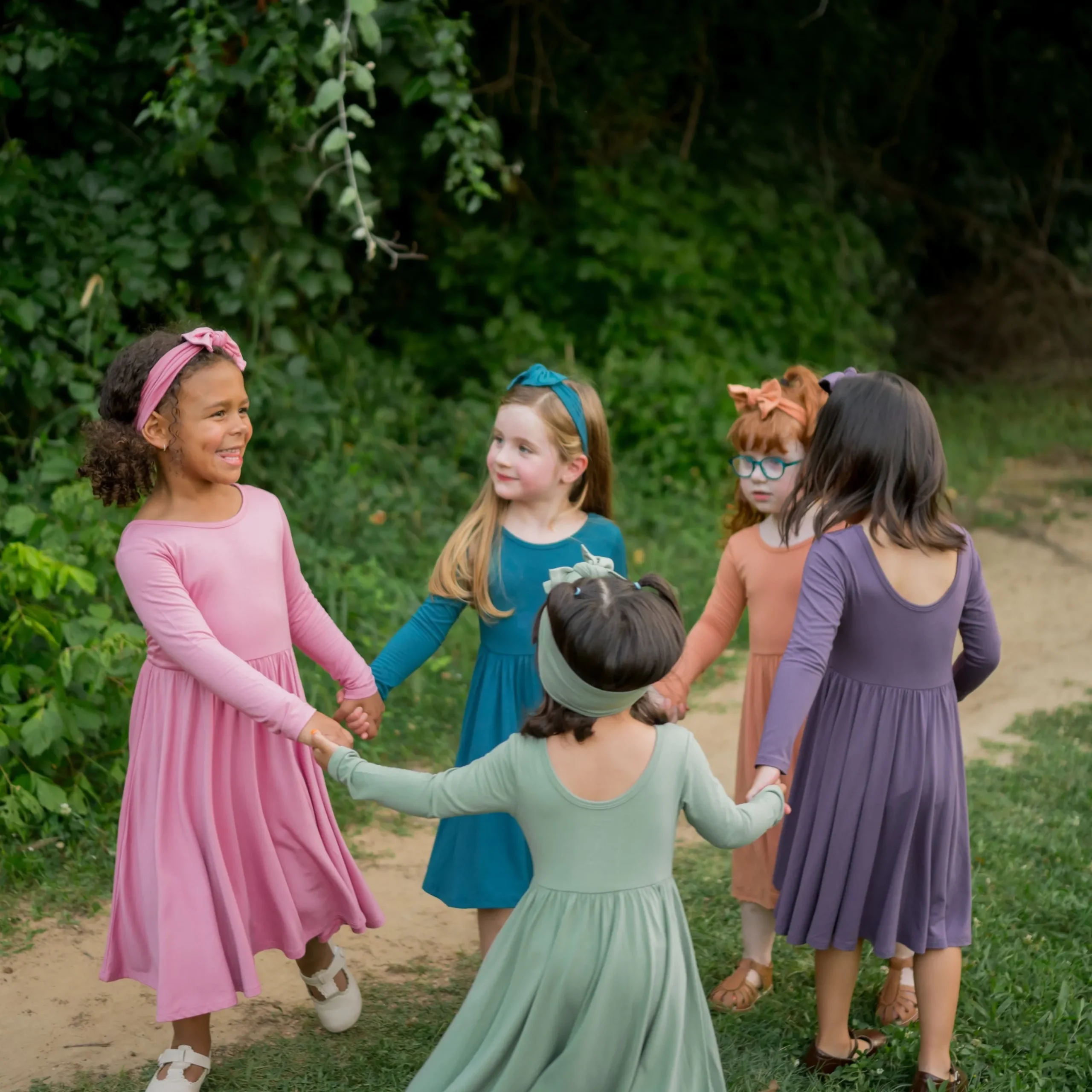 Long Sleeve Twirl Dress in Apple Blossom