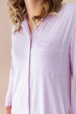 Long Sleeve Women’s Nightshirt in Thistle
