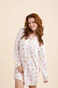 Long Sleeve Women’s Nightshirt in Tulip