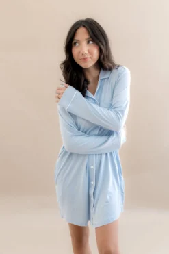 Long Sleeve Women’s Nightshirt in Breeze