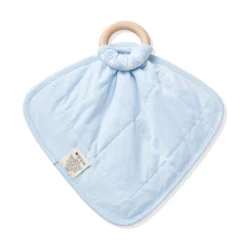 Lovey in Gingham Breeze with Removable Wooden Teething Ring