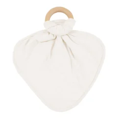 Lovey in Oat with Removable Wooden Teething Ring
