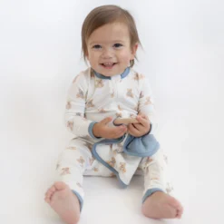 Lovey in Teddy Bear with Removable Wooden Teething Ring