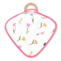 Lovey in Tulip with Removable Wooden Teething Ring