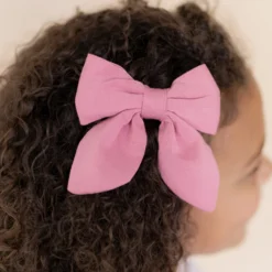 Medium Alligator Clip Bow in Apple Blossom