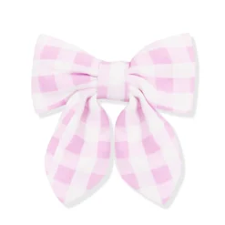Medium Alligator Clip Bow in Gingham Thistle