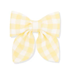 Medium Alligator Clip Bow in Gingham Chamomile