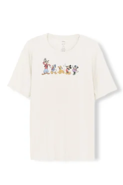 Men's Crew Neck Tee in Mickey and Friends on Ecru