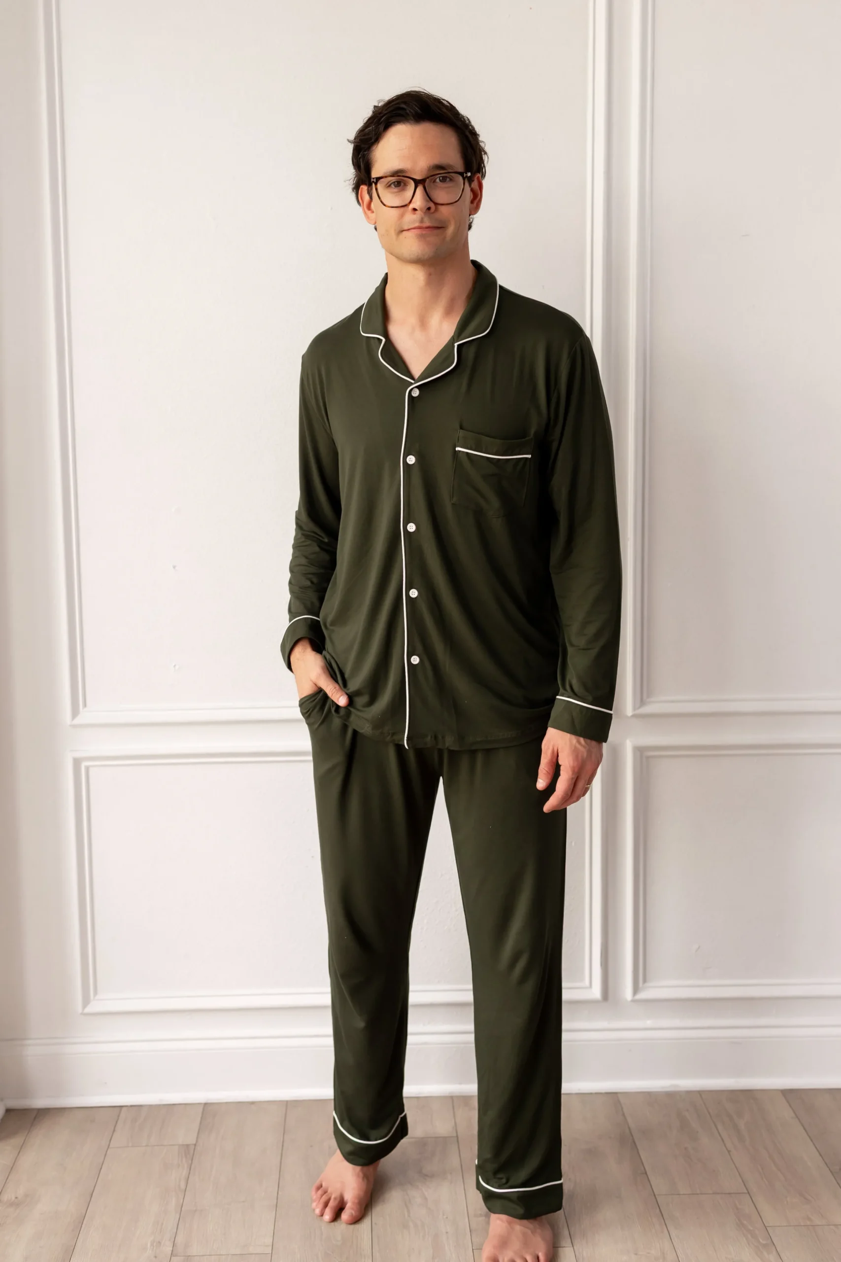 Men's Long Sleeve Pajama Set in Fir