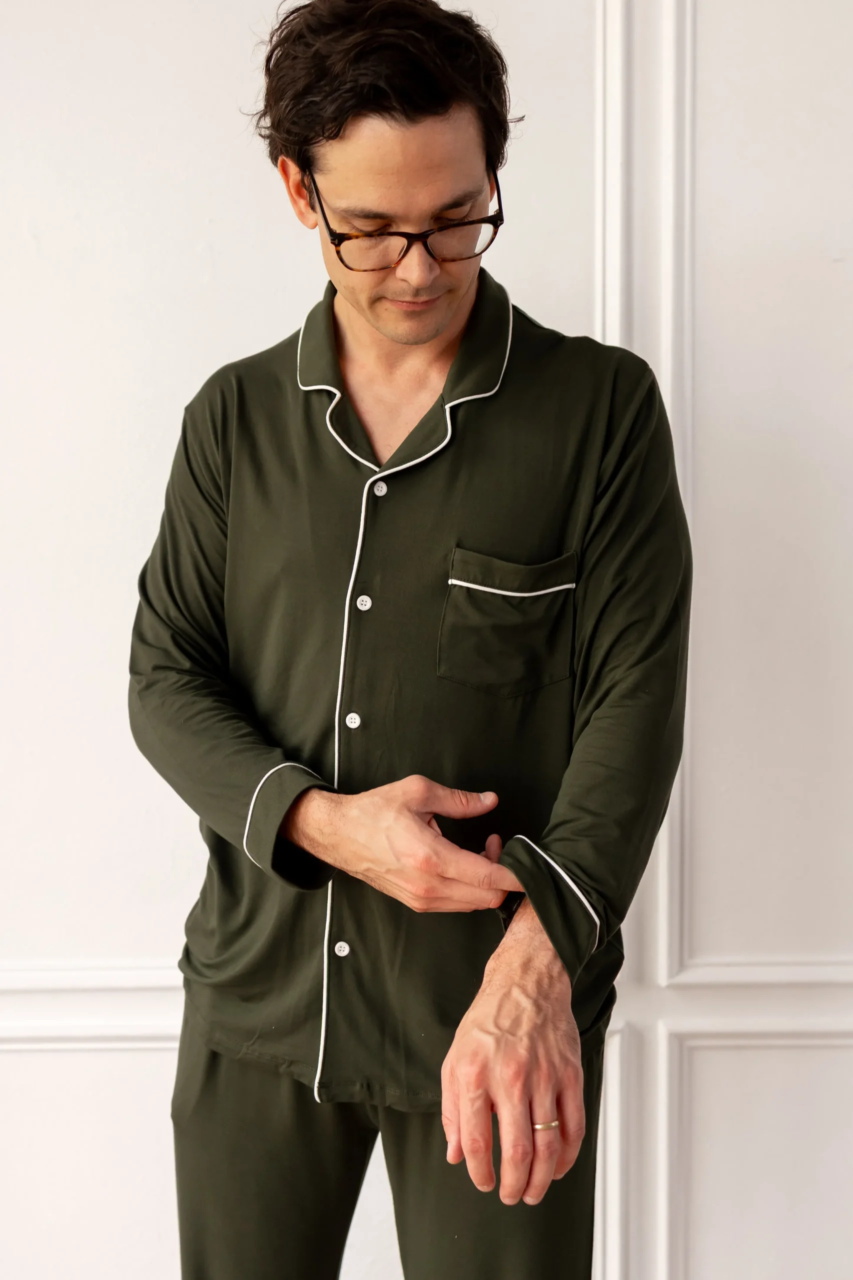 Men's Long Sleeve Pajama Set in Fir