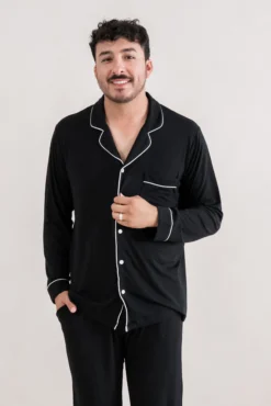 Men's Long Sleeve Pajama Set in Midnight