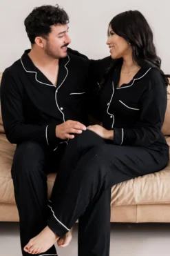 Men's Long Sleeve Pajama Set in Midnight
