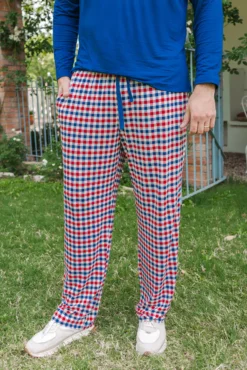 Men's Lounge Pants in Patriotic Gingham