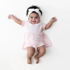Peter Pan Collar Bodysuit Dress in Sakura
