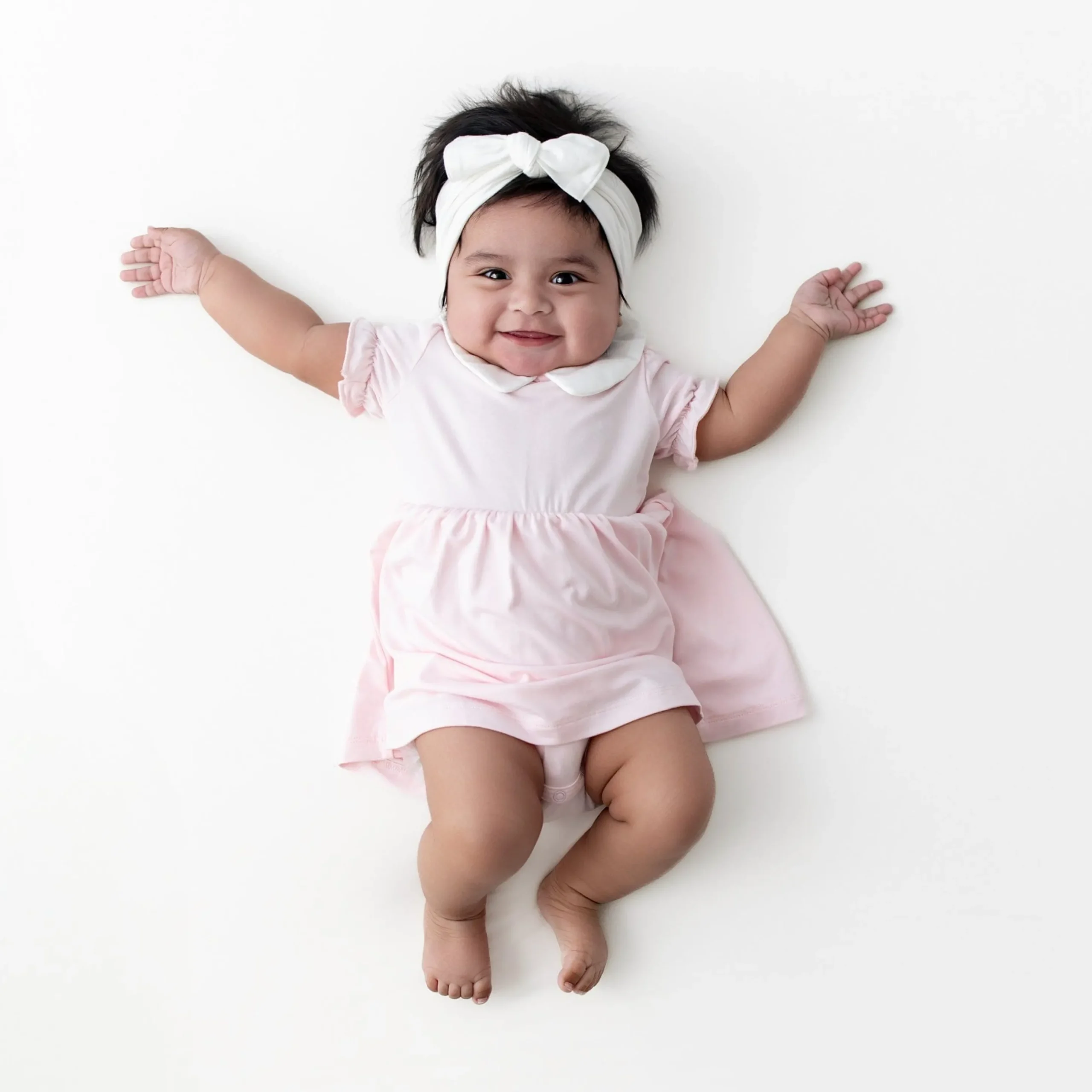 Peter Pan Collar Bodysuit Dress in Sakura