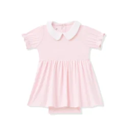 Peter Pan Collar Bodysuit Dress in Sakura