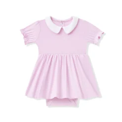 Peter Pan Collar Bodysuit Dress in Thistle