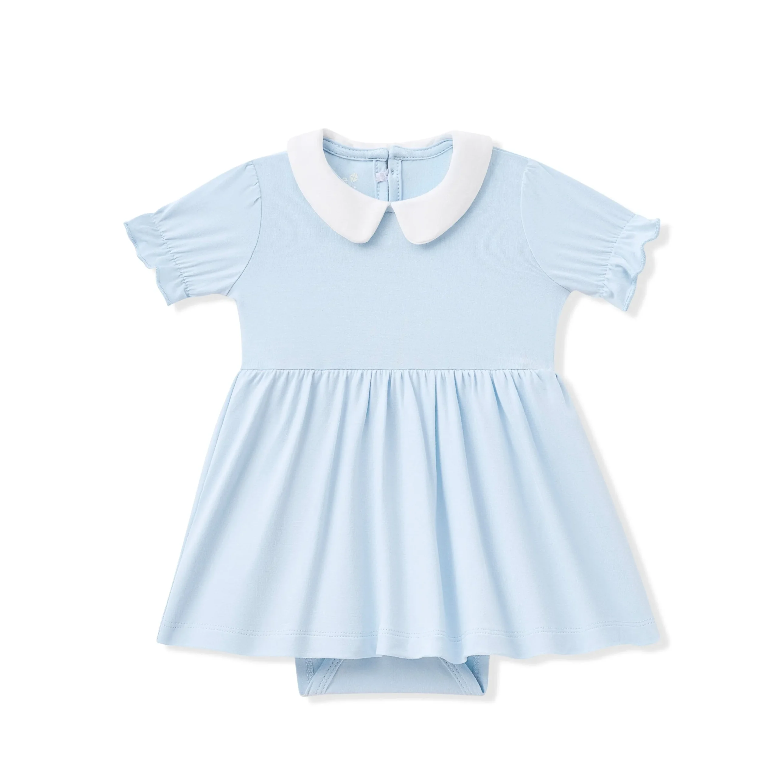 Peter Pan Collar Bodysuit Dress in Breeze