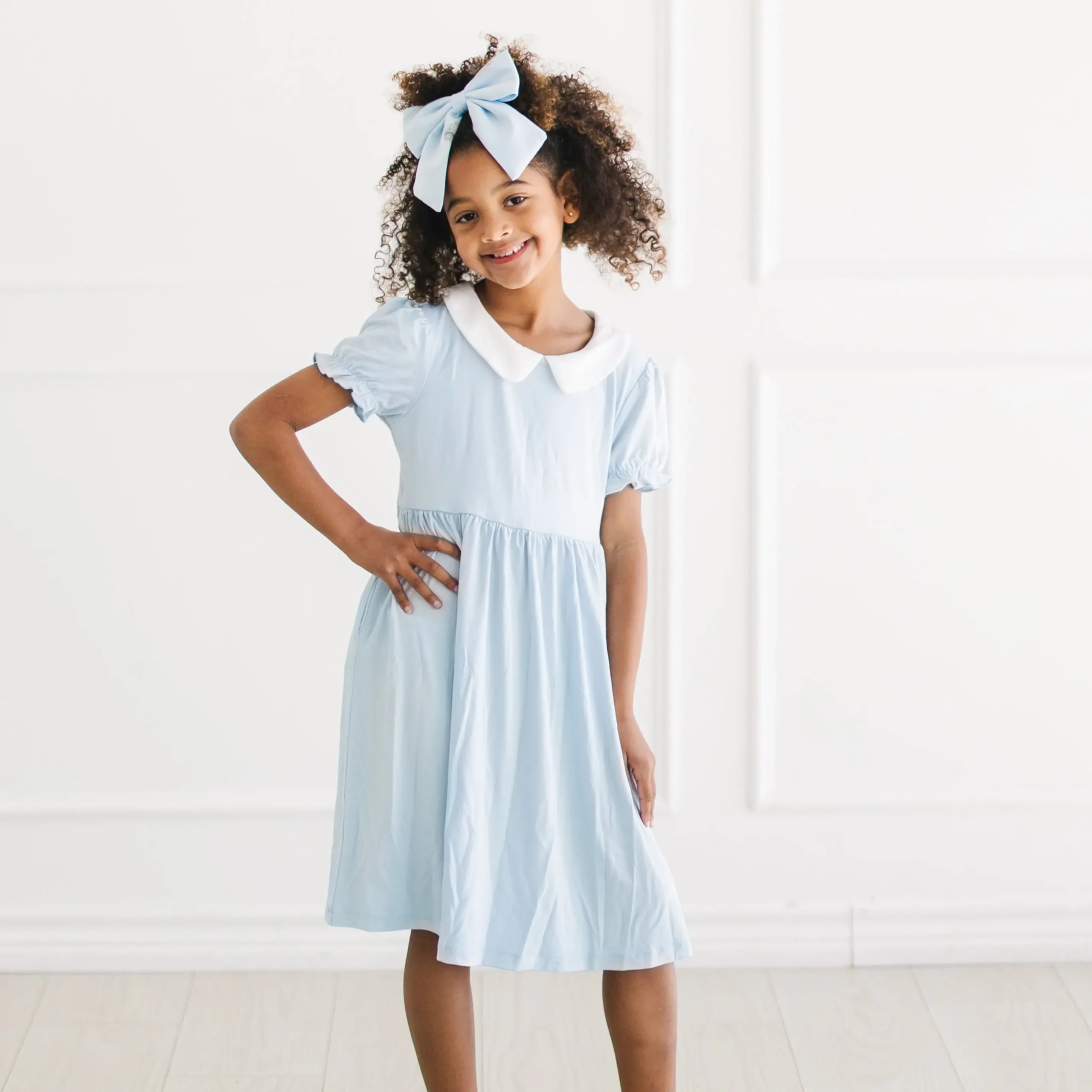 Peter Pan Collar Dress in Breeze