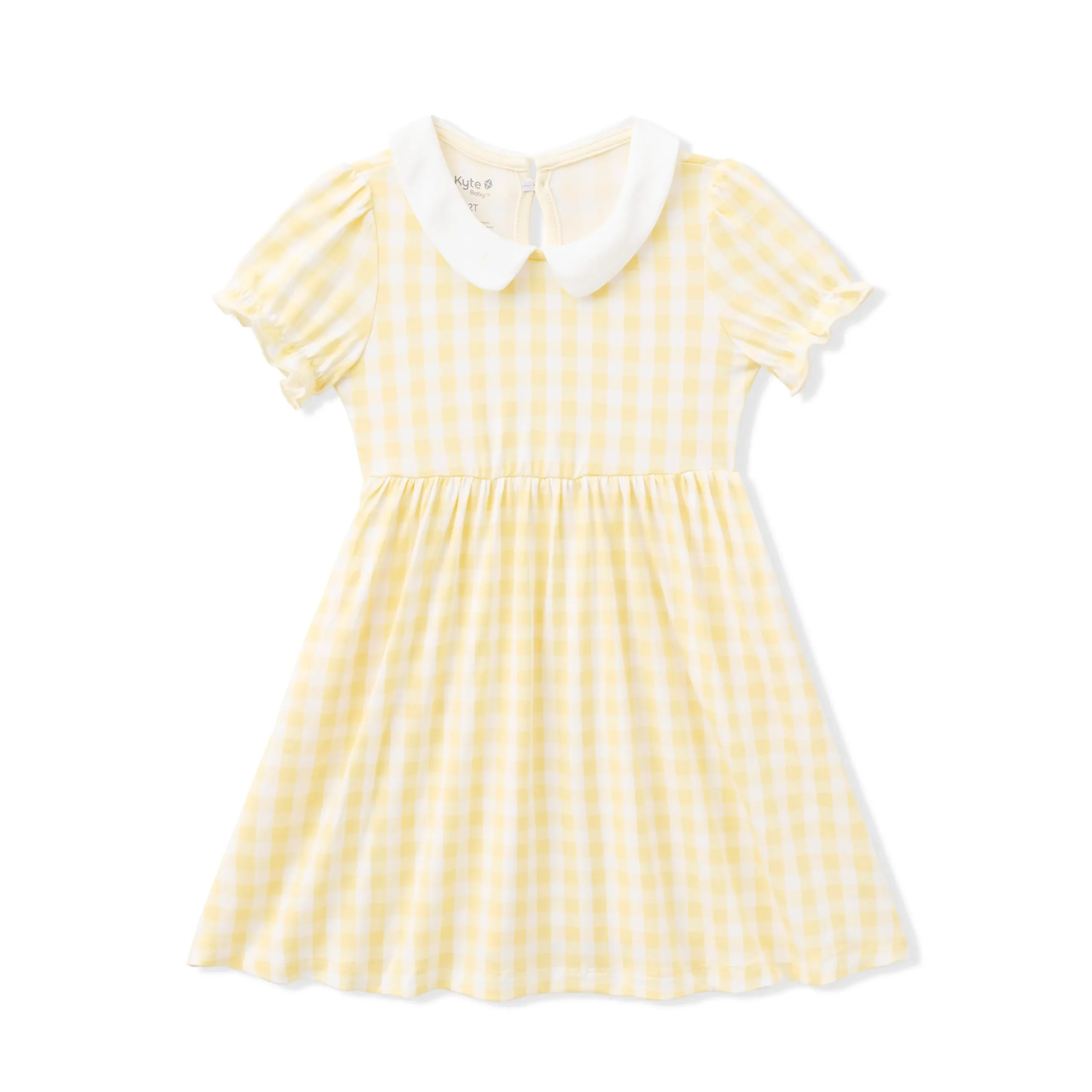 Peter Pan Collar Dress in Gingham Chamomile