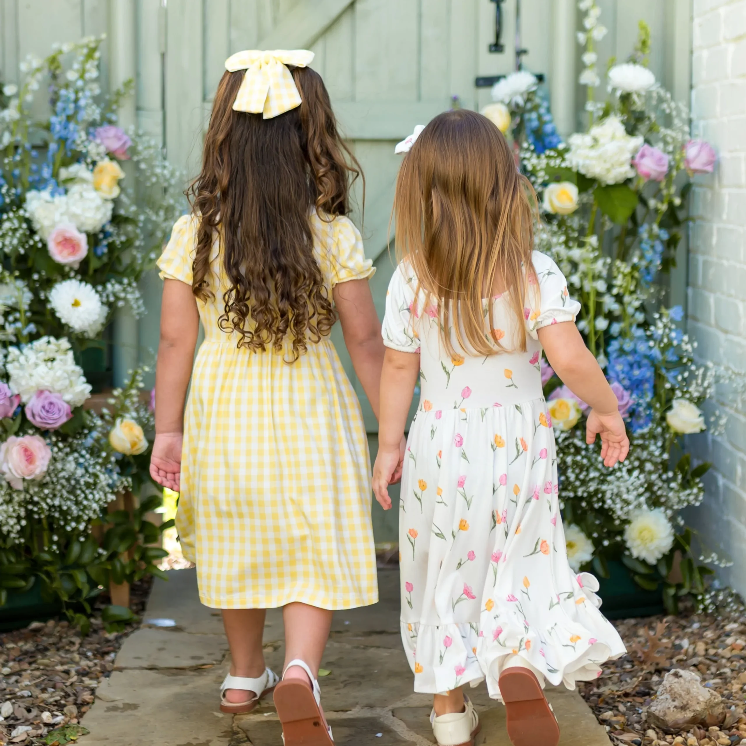 Peter Pan Collar Dress in Gingham Chamomile