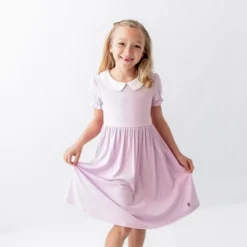 Peter Pan Collar Dress in Thistle