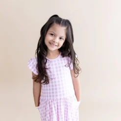 Pocket Dress in Gingham Thistle