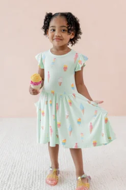Pocket Dress in Mint Ice Cream