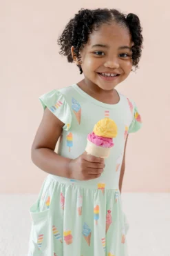 Pocket Dress in Mint Ice Cream