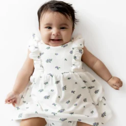 Pointelle Bodysuit Dress in Spray Rose